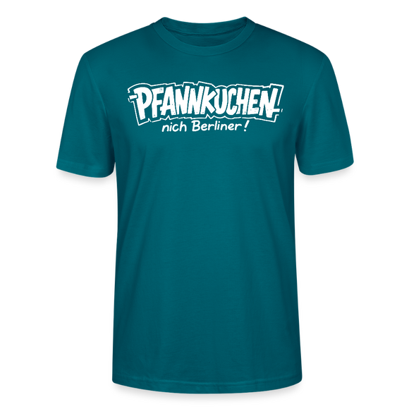 witziges Berlin Shirt-PFANNKUCHEN, NICH BERLINER-Unisex T-Shirt BIO - Ozeanblau