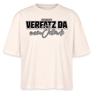 VERFATZ DA VOM JELÄNDE-Frauen Boxy Bio-T-Shirt - Weißgrau