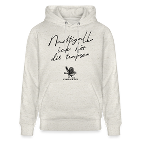 NACHTIGALL ICK HÖR DIR TRAPSEN-Unisex Bio-Hoodie - Beige meliert