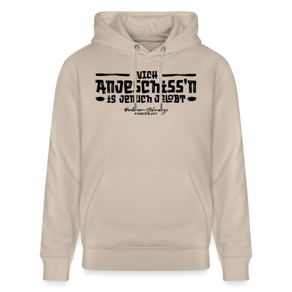 Berliner Spruch-NICH ANJESCHISSN-Unisex Bio-Hoodie - Beige