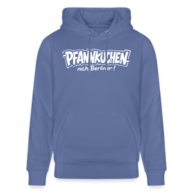 Berliner Spruch-PFANNKUCHEN NICH BERLINER-Unisex Bio-Hoodie - Blau