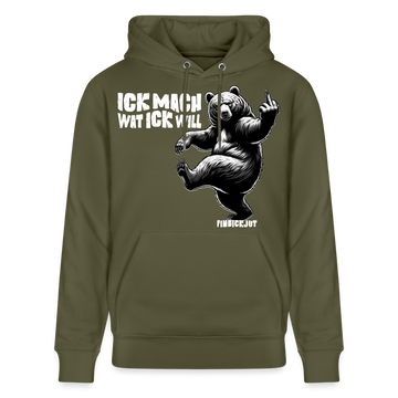 ICK MACH WAT ICK WILL-Unisex Bio-Hoodie III - Khaki Grün