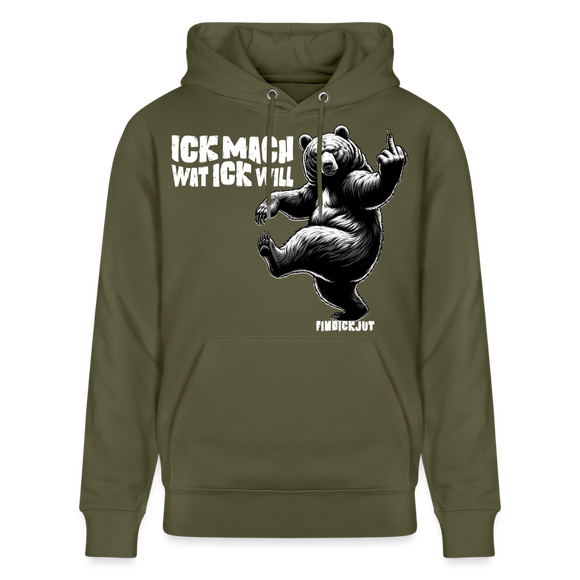 ICK MACH WAT ICK WILL-Unisex Bio-Hoodie III - Khaki Grün