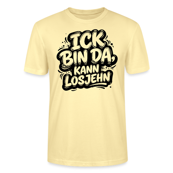 Berlin Shirt-Unisex Bio T-Shirt-ICK BIN DA, KANN LOSJEHN - Creme
