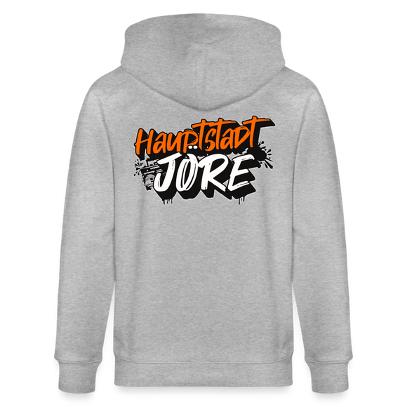 HAUPTSTADTJÖRE-Unisex Bio-Kapuzenjacke - Grau meliert