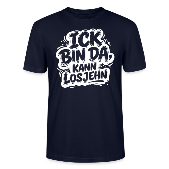Berlin Shirt-Unisex BIO T-Shirt- ICK BIN DA, KANN LOSJEHN - Navy