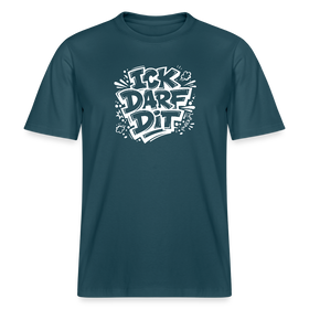 Berlin Shirt-ICK DARF DIT- RELAXED FIT Unisex Bio T-Shirt mit Berliner Spruch - Dunkles Petrol