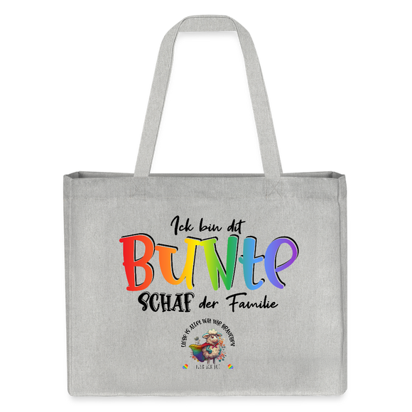 LIEBE IS BUNT-Einkaufstasche - Grau meliert