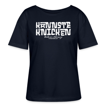 Berliner Spruch-KANNSTE KNICKEN-Rundhals Frauen Bio-T-Shirt - Navy