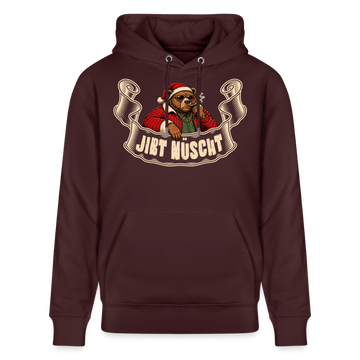Weihnachten mit Berliner Schnauze-JIBT NÜSCHT-Unisex Bio-Hoodie - Maroon