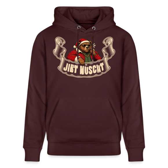 Weihnachten mit Berliner Schnauze-JIBT NÜSCHT-Unisex Bio-Hoodie - Maroon