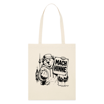 Berlin Souvenir-MACH HINNE-Bio-Stoffbeutel mit Berliner Bär - Natur