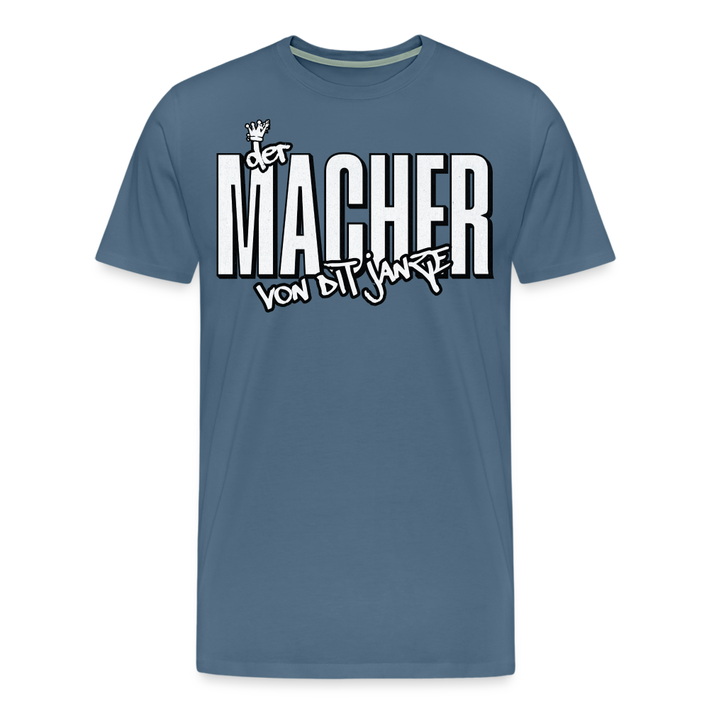 DER MACHER VON DIT JANZE - Männer Premium T-Shirt - Blaugrau