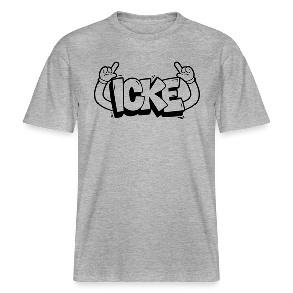 ICKE- RELAXED FIT Unisex Organic T-Shirt mit Berliner Schnauze - Grau meliert