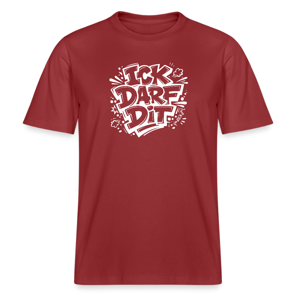 Berlin Shirt-ICK DARF DIT- RELAXED FIT Unisex Bio T-Shirt mit Berliner Spruch - Erdrot