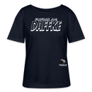 Berliner Spruch-AUS DAFFKE-Rundhals Frauen Bio-T-Shirt - Navy
