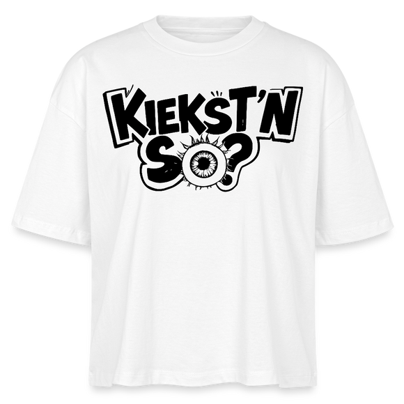 Berlin Shirt mit Berliner Schnauze -KIEKSTN SO?Frauen Boxy Bio-T-Shirt - Weiß