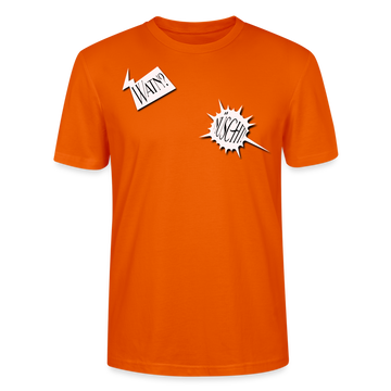 Berliner Schnauze print auf dem Unisex Bio T-Shirt „WATN? NÜSCHT!“ , gerade geschnitten, aus 100% Bio-Baumwolle, leicht, bequem und nachhaltig produziert.- Tieforange