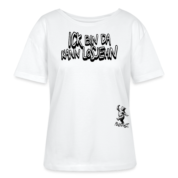 ICK BIN DA-Rundhals Frauen Bio-T-Shirt - Weiß