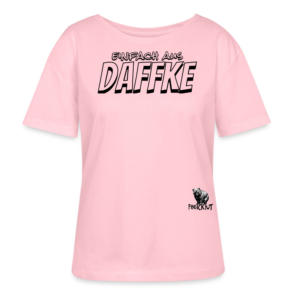 Berliner Spruch-AUS DAFFKE-Rundhals Frauen Bio-T-Shirt - Hellrosa
