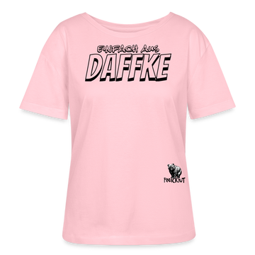 Berliner Spruch-AUS DAFFKE-Rundhals Frauen Bio-T-Shirt - Hellrosa