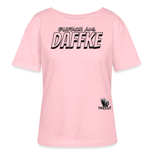 Berliner Spruch-AUS DAFFKE-Rundhals Frauen Bio-T-Shirt - Hellrosa