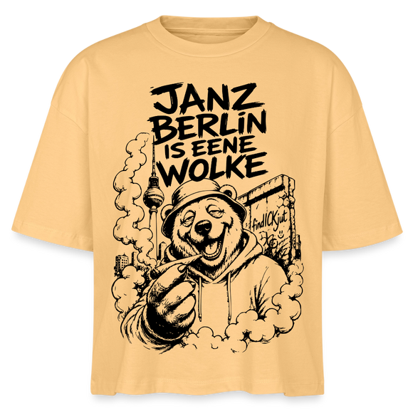 Berlin Shirt-JANZ BERLIN IS EENE WOLKE-Frauen Boxy Bio-T-Shirt - Mispel