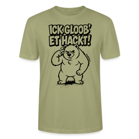 Berlin Shirt-ICK GLOOB ET HACKT-Unisex T-Shirt mit Berliner Bär - Nebelgrün