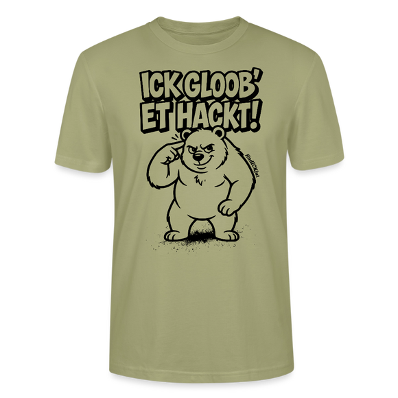 Berlin Shirt-ICK GLOOB ET HACKT-Unisex T-Shirt mit Berliner Bär - Nebelgrün