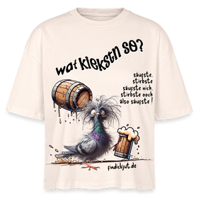 WAT KIEKSTN SO? - Frauen Boxy Bio-T-Shirt - Weißgrau