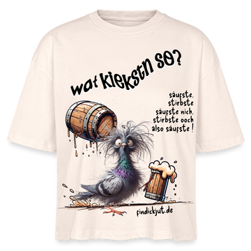 WAT KIEKSTN SO? - Frauen Boxy Bio-T-Shirt - Weißgrau