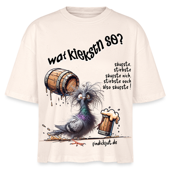WAT KIEKSTN SO? - Frauen Boxy Bio-T-Shirt - Weißgrau