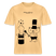 Lockeres Relaxed Fit Berlin Shirt „OHNE WORTE“ aus Bio-Baumwolle mit schwarzem Print: der Berliner Bär als doodleartige Zeichnung, der mit seinem Zauberstab einen Mittelfinger aus einem Zylinderhut hervorzaubert. - Hellgelb
