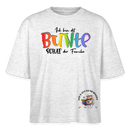 LIEBE IS BUNT-Frauen Boxy Bio-T-Shirt - Weiß meliert