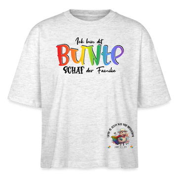 LIEBE IS BUNT-Frauen Boxy Bio-T-Shirt - Weiß meliert