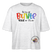 LIEBE IS BUNT-Frauen Boxy Bio-T-Shirt - Weiß meliert