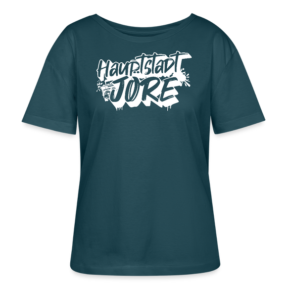 Berlin Shirt-HAUPTSTADTJÖRE-Rundhals Frauen Bio-T-Shirt - Dunkles Petrol