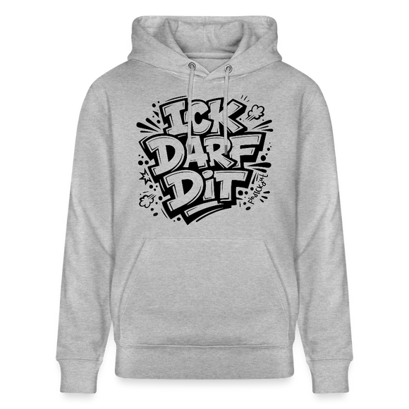 Berliner Spruch-ICK DARF DIT-Unisex Bio-Hoodie - Grau meliert