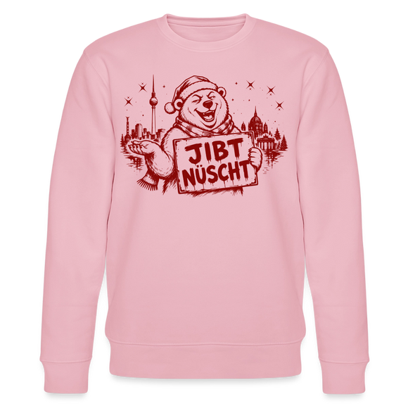 Berlin Souvenir zu Weihnachten -JIBT NÜSCHT-Unisex Bio-Sweatshirt - Hellrosa