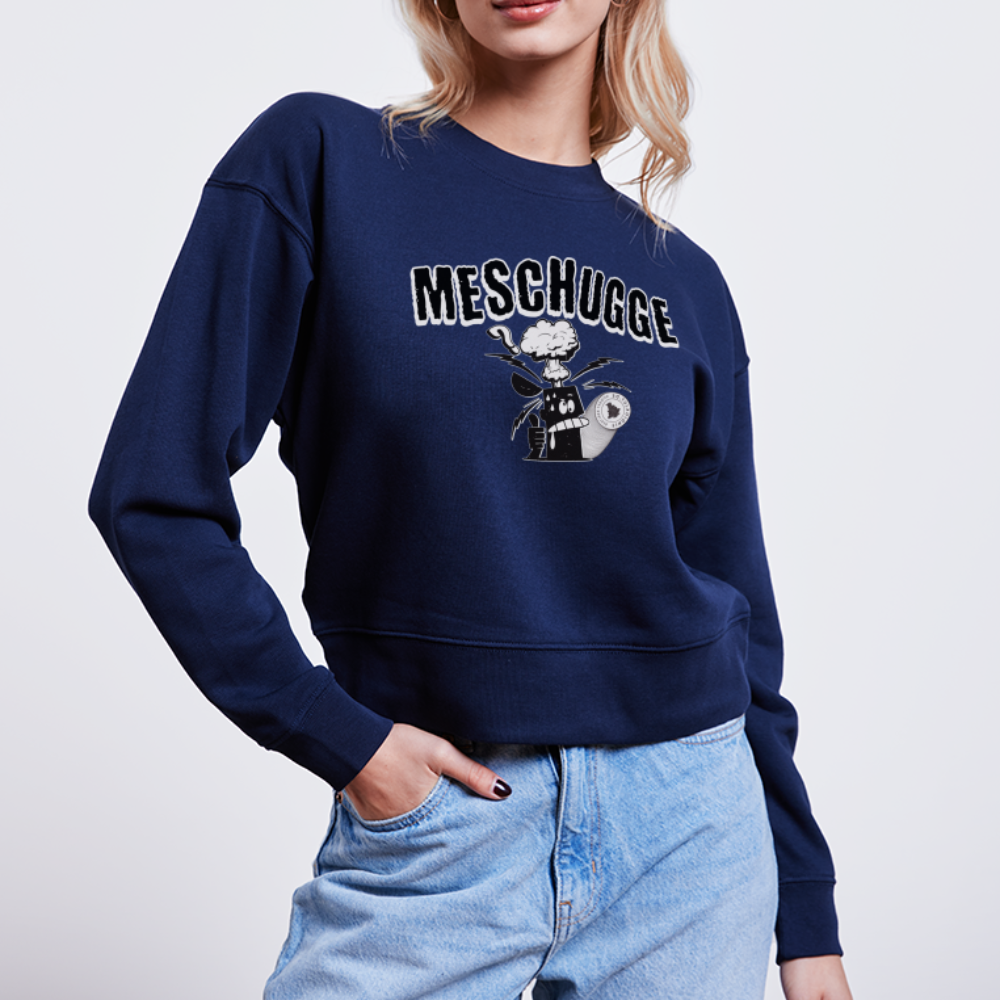 MESCHUGGE - Cropped Frauen Bio-Sweatshirt - Navy