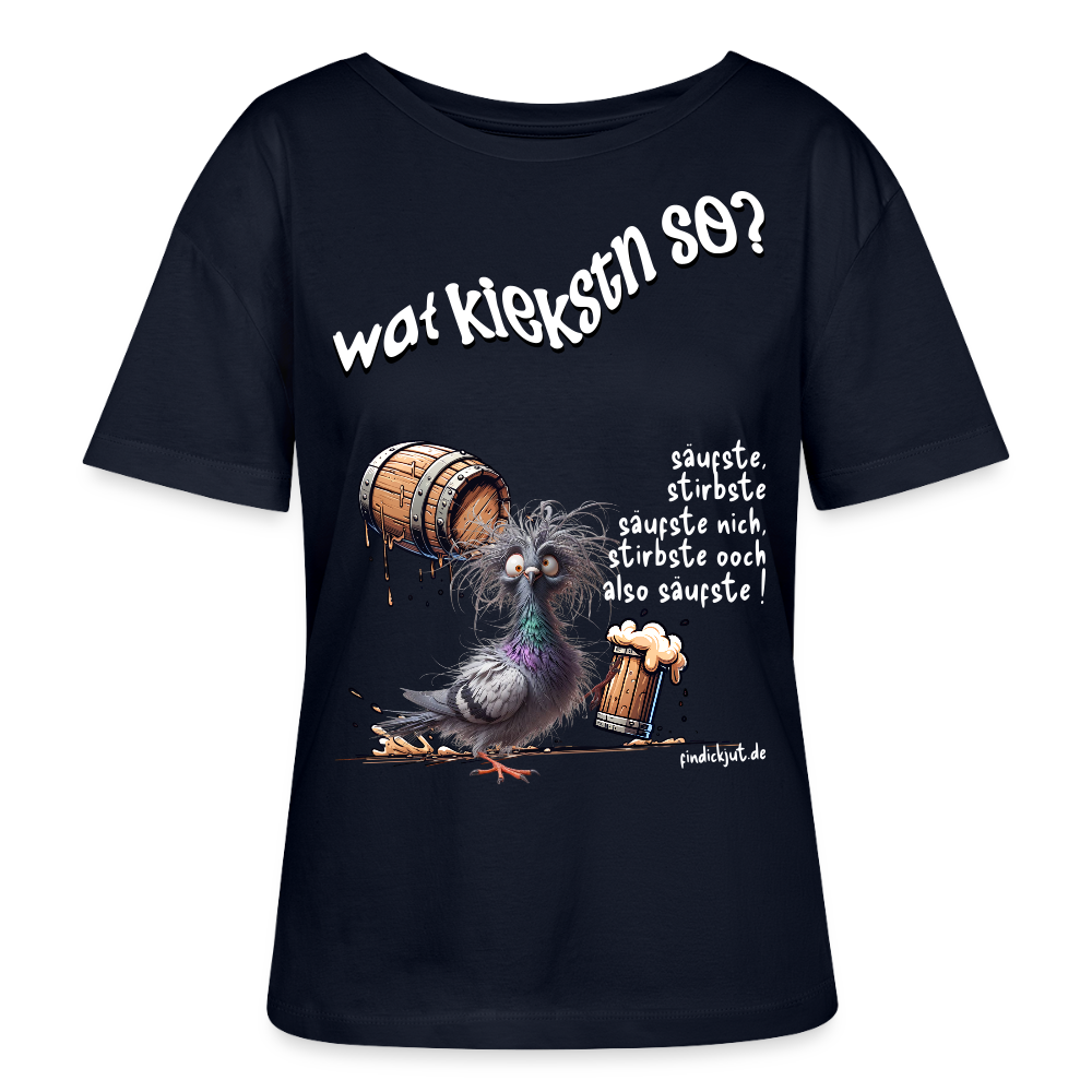 WAT KIEKSTN SO?-Rundhals Frauen Bio-T-Shirt - Navy