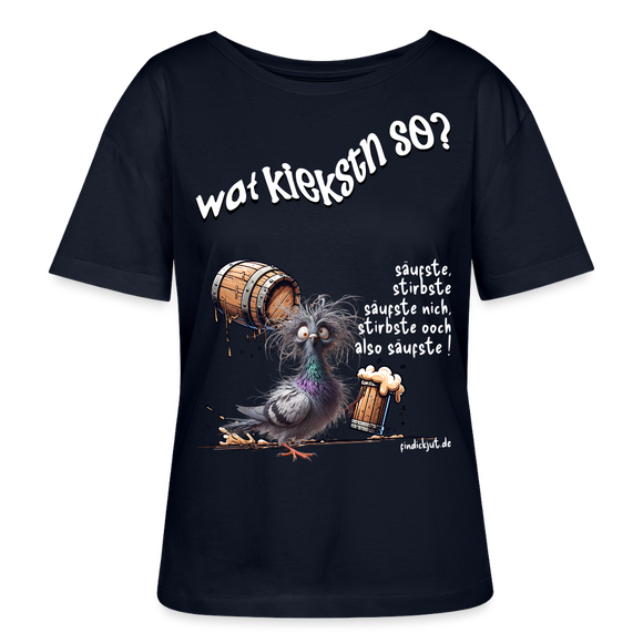 WAT KIEKSTN SO?-Rundhals Frauen Bio-T-Shirt - Navy