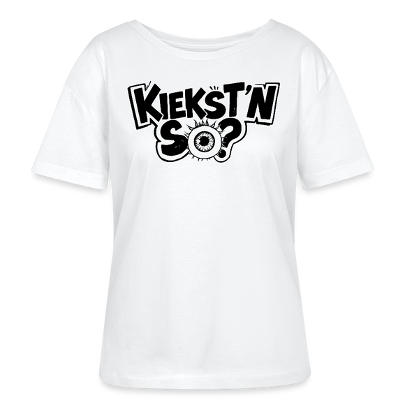 KIEKSTN SO?-Rundhals Frauen Bio-T-Shirt mit echt Berliner Schnauze - Weiß