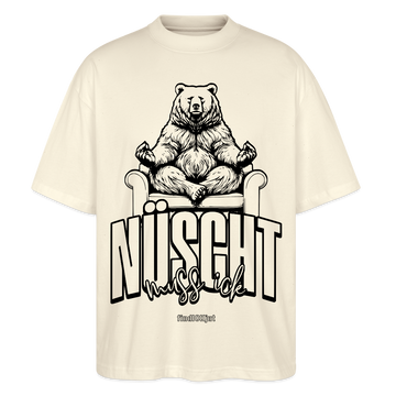 NÜSCHT MUSS ICK-Unisex Oversize Bio-T-Shirt - Weißgrau