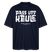 Berliner Spruch-PASS UFF KEULE-Oversized Unisex Bio T-Shirt mit Berliner Schnauze - Navy