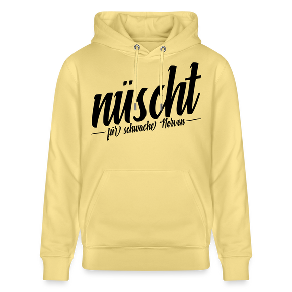 NÜSCHT FÜR SCHWACHE NERVEN-Unisex Bio-Hoodie mit Berliner Schnauze - Gelb Viva 