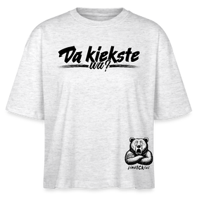 Da kiekste, wa?-Frauen Boxy Bio-T-Shirt II - Weiß meliert