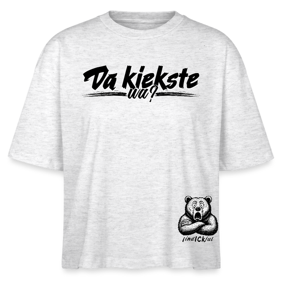 Da kiekste, wa?-Frauen Boxy Bio-T-Shirt II - Weiß meliert