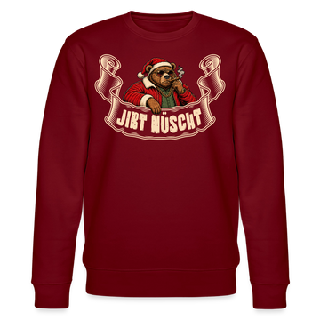 JIBT NÜSCHT-Der Anti-Geschenke-Unisex Bio-Sweatshirt mit Berliner Schnauze - Burgunderrot