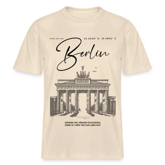 BERLIN Souvenir-Relaxed Fit Unisex Bio-T-Shirt - Natur